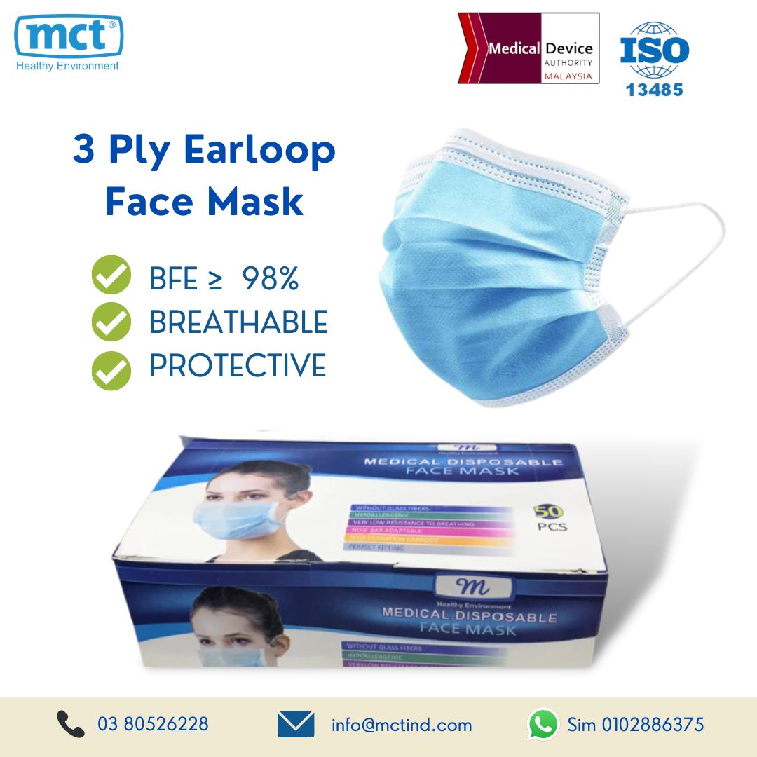3-Ply medical disposable mask (50pcs) - Goldunited Sdn Bhd