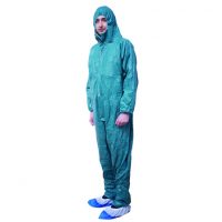 Disposable PP+PE Work Coverall With Hood & Elastic Cuff